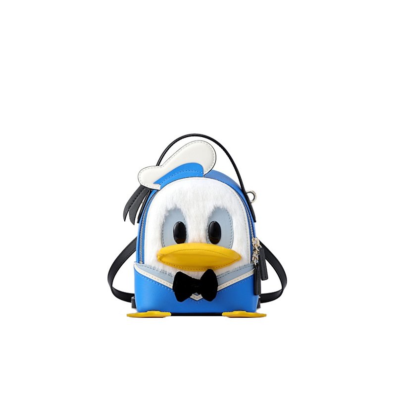 Donald Duck 皮革背囊 - 后背包/双肩包 - 真皮 蓝色