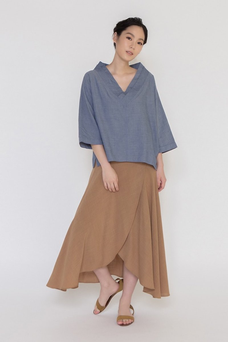 灵光随想绑带一片裙 ( One Fine Reverie One-piece Skirt ) - 黄棕 - 裙子 - 聚酯纤维 