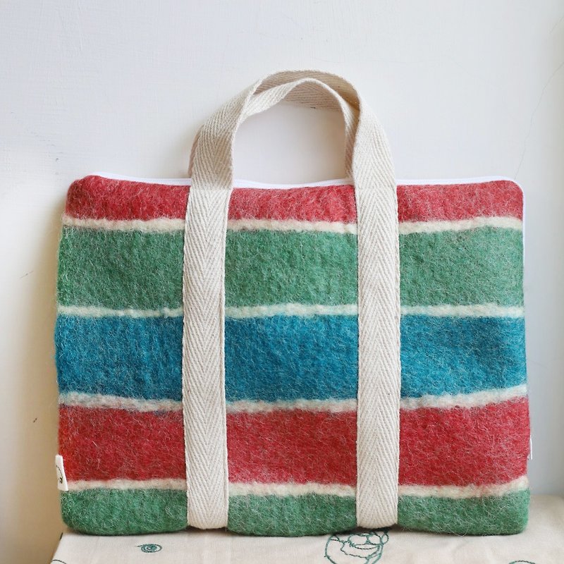 羊毛毡 台湾复古 茄芷袋 PAD包 托特包 手提包适用文化币 - 手提包/手提袋 - 羊毛 多色