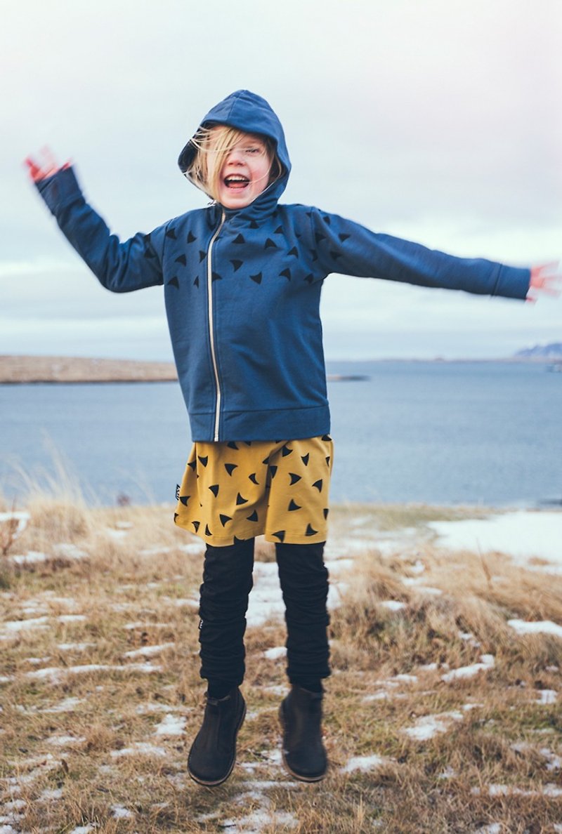【北欧童装】冰岛有机棉童装内铺棉秋冬连帽外套2岁至12岁蓝色 - 童装外套 - 棉．麻 蓝色