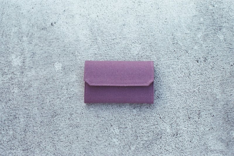 紫色 帆布可水洗纸 零钱包/卡片夹 轻量钱包纯素 超轻量40g 附盒 - 零钱包 - 纸 紫色
