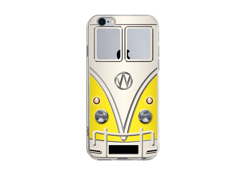 黄色怀旧小巴面包车 iPhone 13 Pro Max 12 11 XS XR X SE 三星S2 - 手机壳/手机套 - 塑料 黄色