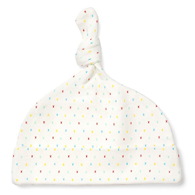 亲亲宝贝系列   100%有机棉 帽子  GOTS 英国皇室选用 - 满月礼盒 - 棉．麻 白色