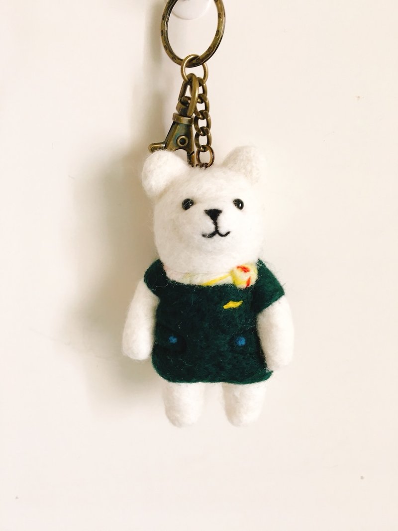 制服系列 空姐小熊制服钥匙圈 - 钥匙链/钥匙包 - 羊毛 绿色