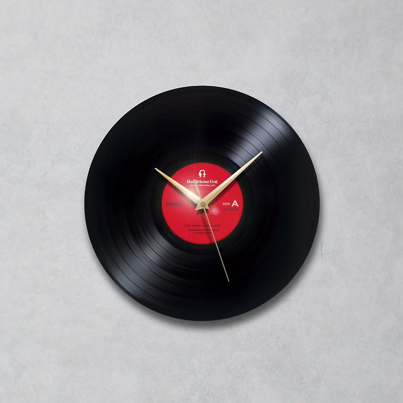 黑胶唱片超静音时钟/挂钟 日本机心-经典款 - 时钟/闹钟 - 其他材质 红色