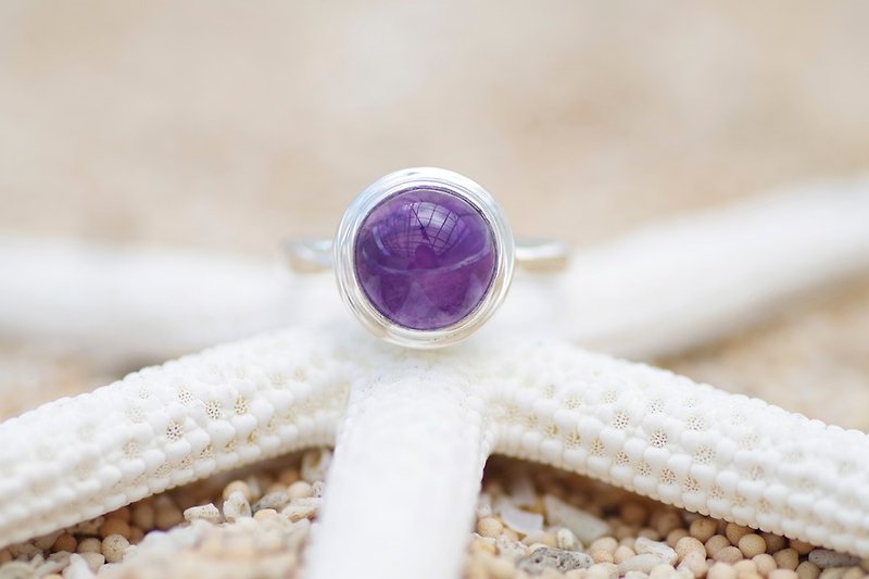 アメジストのシルバーリング - 戒指 - 石头 紫色