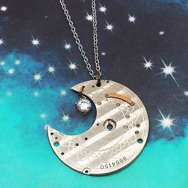 Steampunk 三日月 moon light -Silver - 项链 - 其他金属 银色