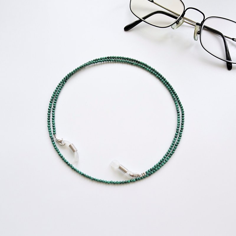 孔雀石小圆珠眼镜链 - 给妈妈的母亲节礼物