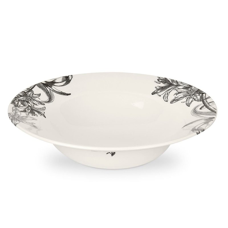 Agapanthus 优雅百子莲系列-11.5寸义式餐碗 - 碗 - 瓷 白色