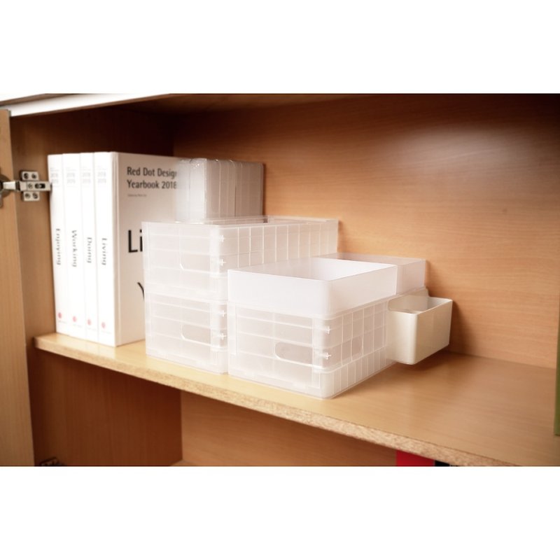 折叠收纳盒2入组 - 收纳用品 - 塑料 白色