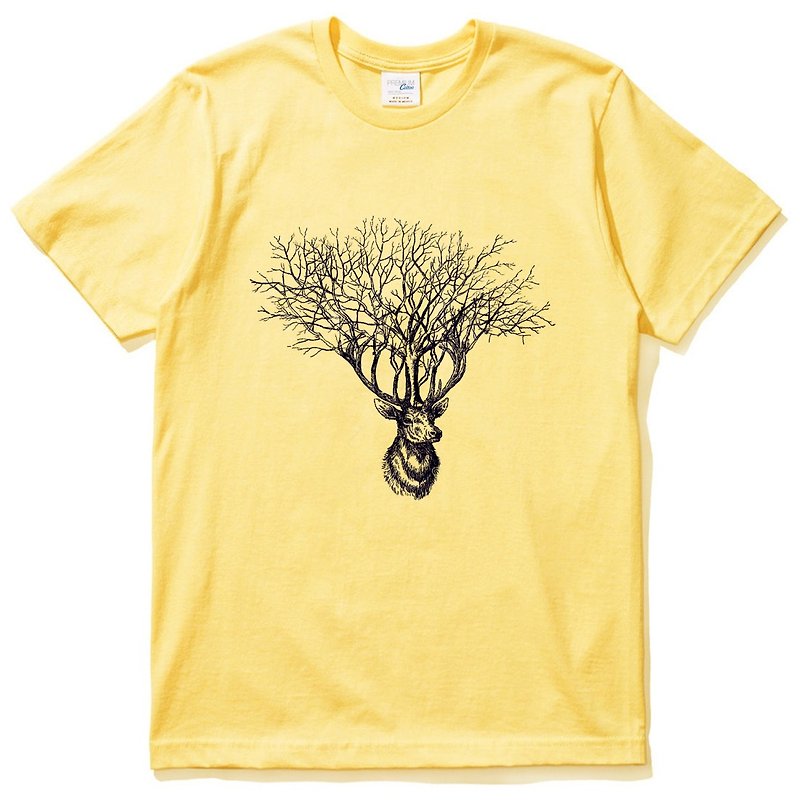 Deer Tree【现货】短袖T恤 黄色 鹿树麋鹿设计文青自创品牌动物