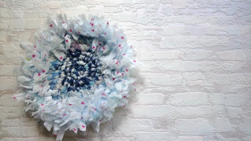 Hand-dyed yarn coaster - 杯垫 - 丝．绢 蓝色