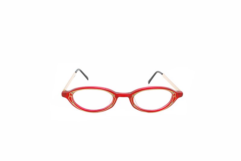 可加购平光/度数镜片renoma T21-9873 col3 90年代日本制古董眼镜 - 眼镜/眼镜框 - 塑料 红色