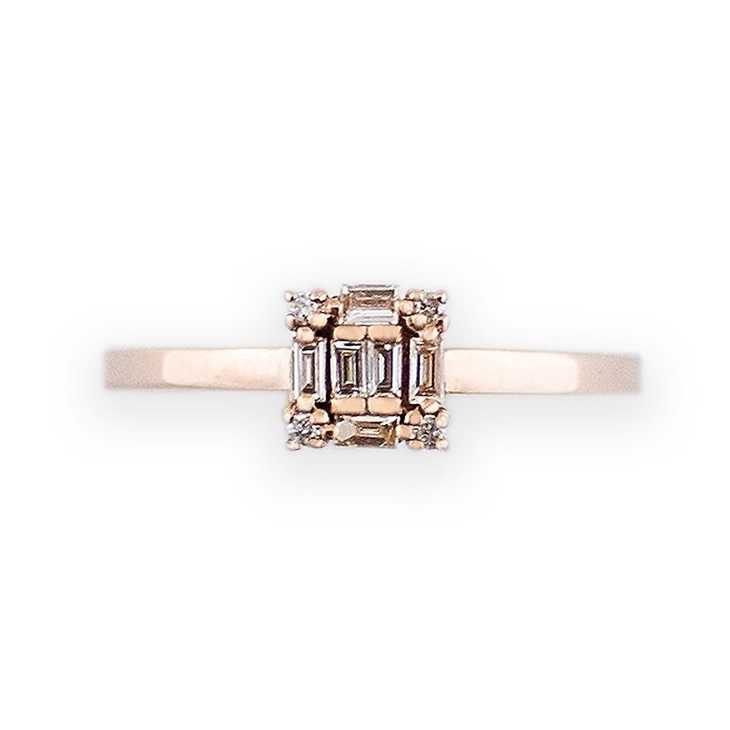 JewCas Carre系列10K金钻石戒指(玫瑰金色)_BJC7080d-R - 戒指 - 其他金属 粉红色