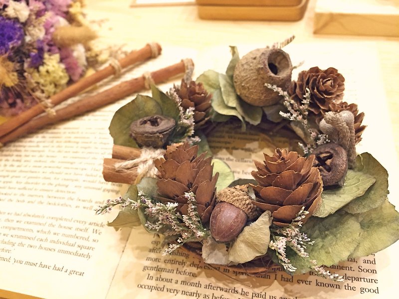 (干燥花) 果实耶诞小花圈 Fruit Wreath 生日 礼物 婚礼 - 摆饰 - 纸 