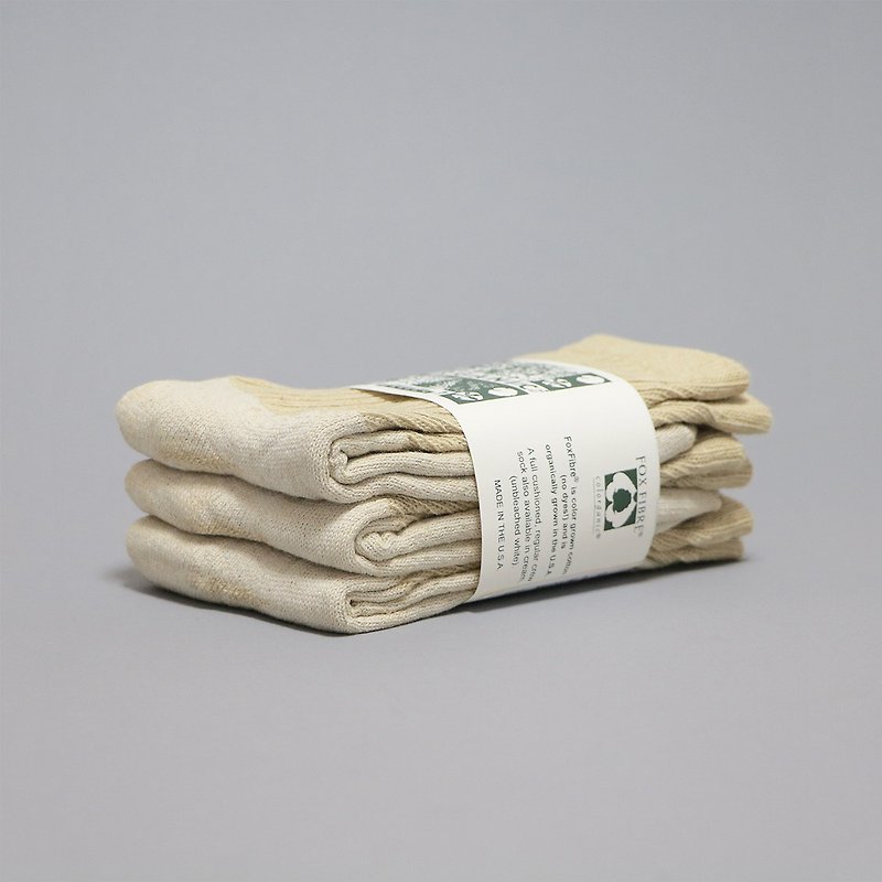 Organic Threads 有机棉中筒袜 - 奶油绿 - 袜子 - 棉．麻 卡其色