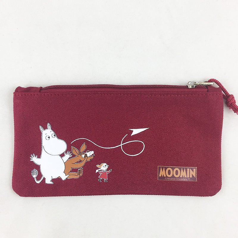 Moomin噜噜米授权-笔袋(红) - 铅笔盒/笔袋 - 棉．麻 红色