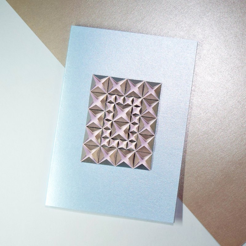 独特折纸艺术原创立体手工粉蓝色卡片 - 卡片/明信片 - 纸 蓝色