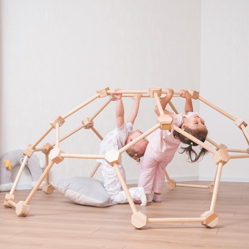 1 至 6 岁蜘蛛网 XL 号，适合年轻探险家的蒙特梭利攀爬套装 - 玩具/玩偶 - 木头 
