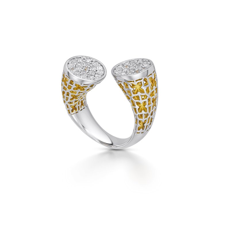 Nalikere Collection Silver Jewelry 925 Yellow Gold Plating with White Topaz