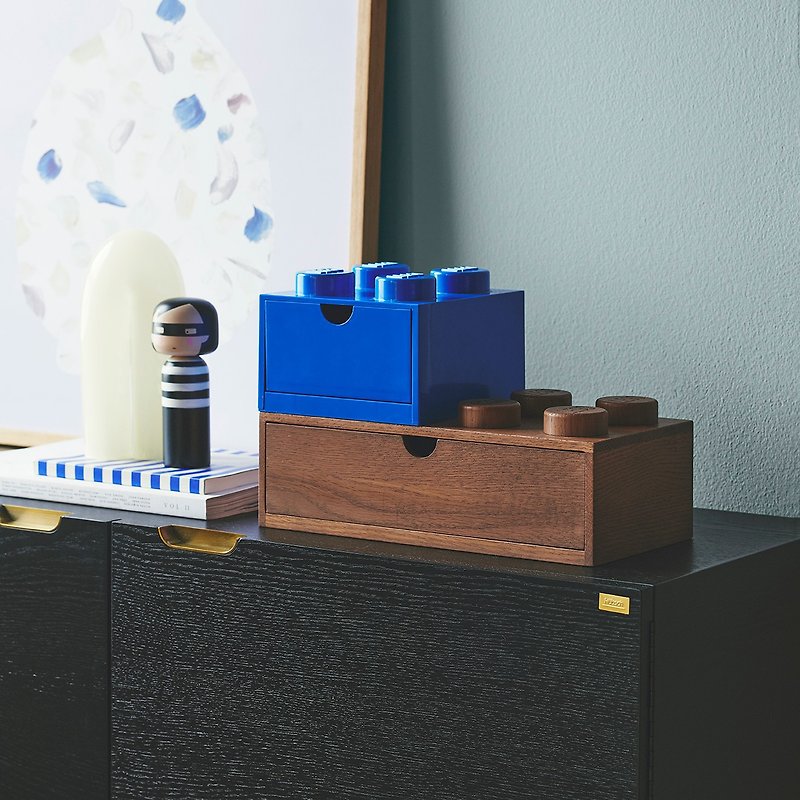 Room Copenhagen LEGO乐高桌上型木制八凸抽屉收纳箱(深色橡木) - 收纳用品 - 其他材质 