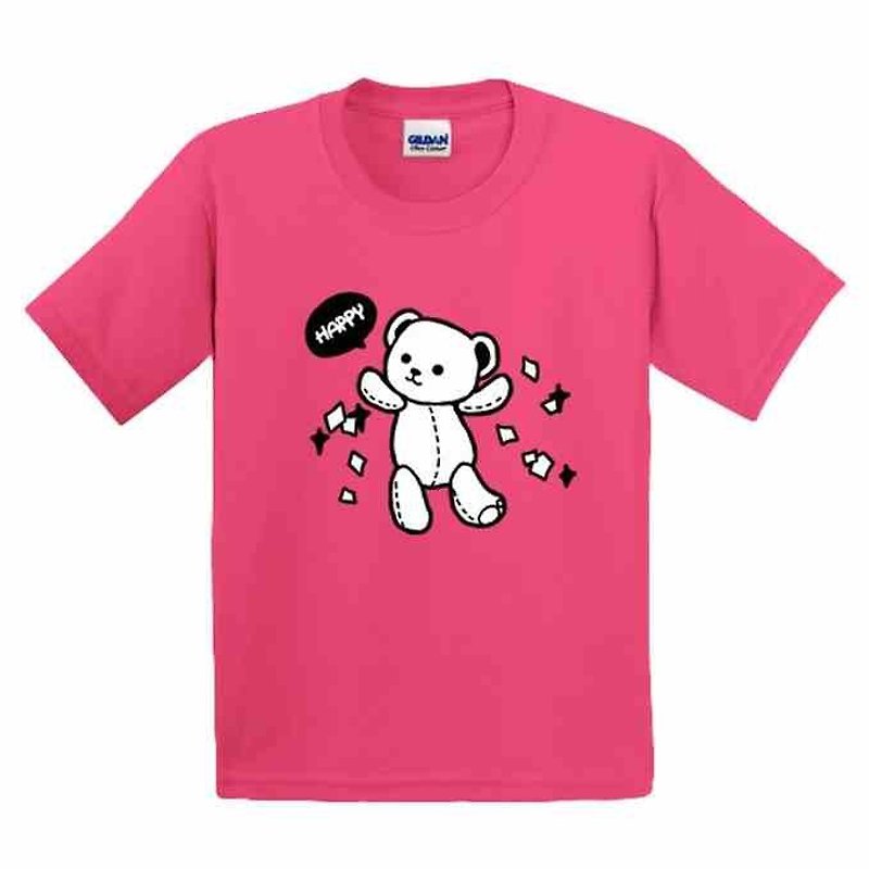 彩绘T恤 | 快乐熊 | 美国棉T恤 | 童装 | 亲子装 | 礼物 |手绘 | 桃红色 - 其他 - 棉．麻 