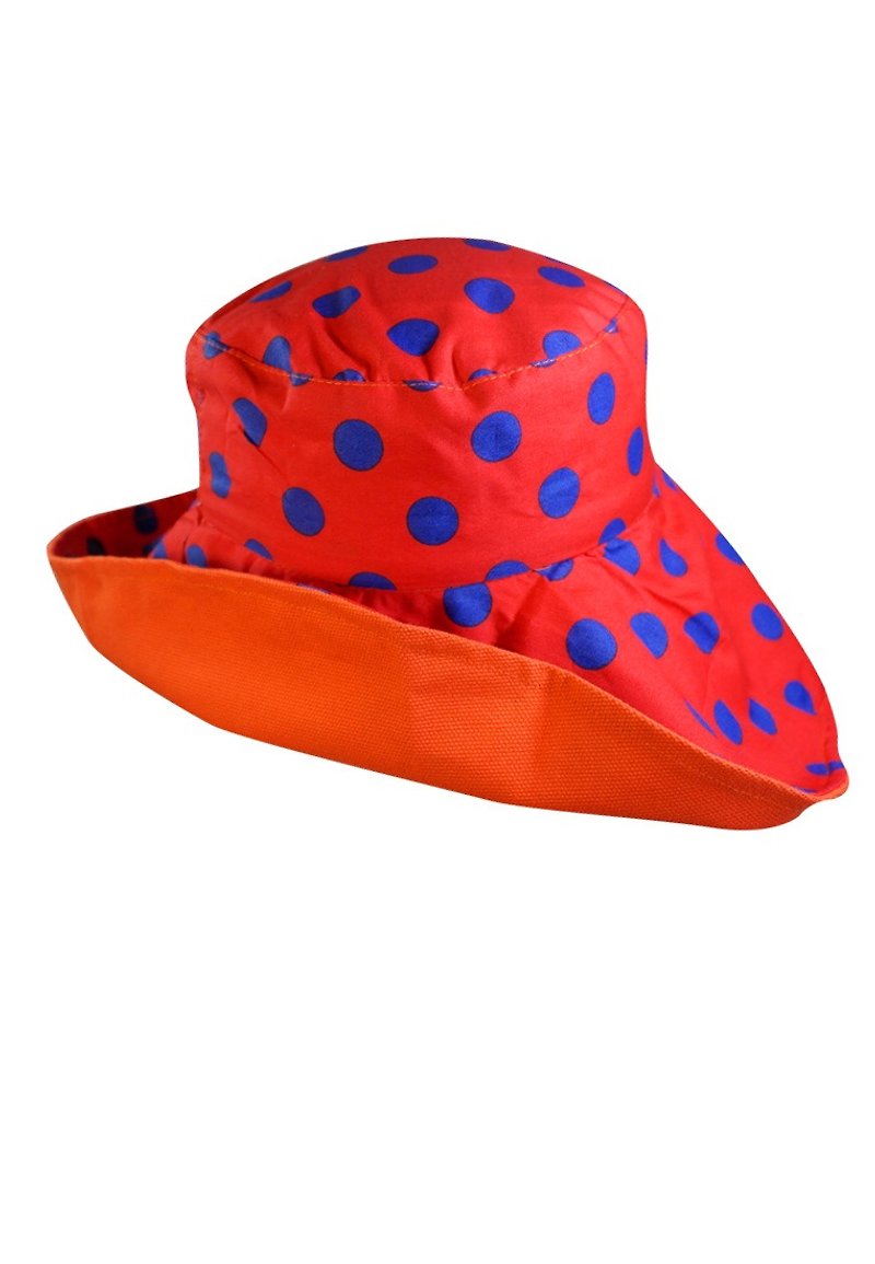 ATIPA 复古可逆宽边太阳帽（太阳紫外线防护） - 帽子 - 聚酯纤维 红色