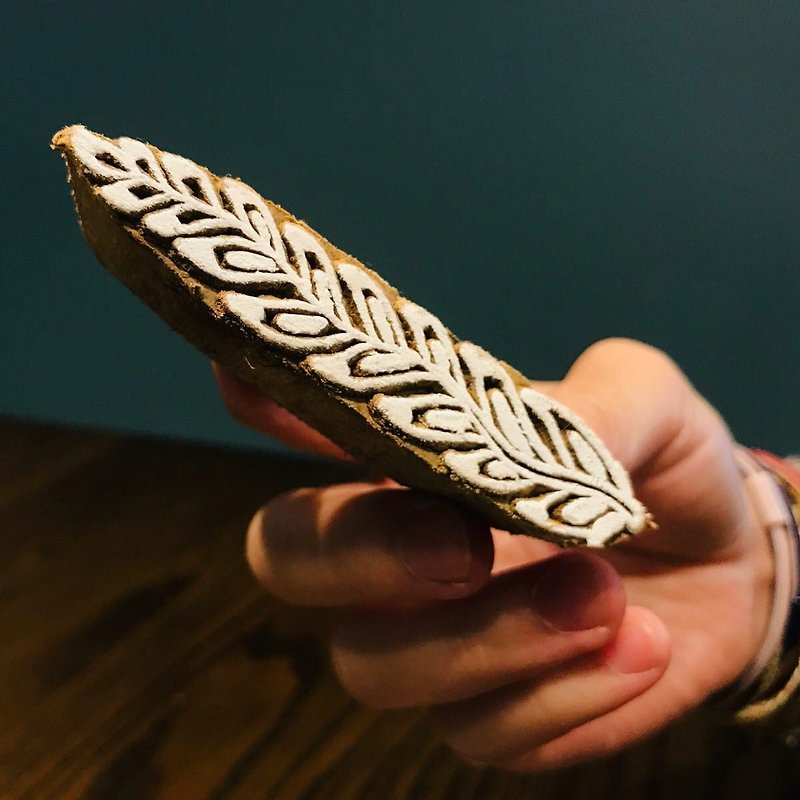 串串小草传统木刻长形手工印章