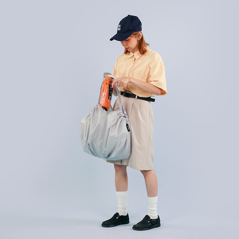 环保RE系列 | 可收纳环保购物袋 L号 OLE (冰灰) - 手提包/手提袋 - 聚酯纤维 灰色