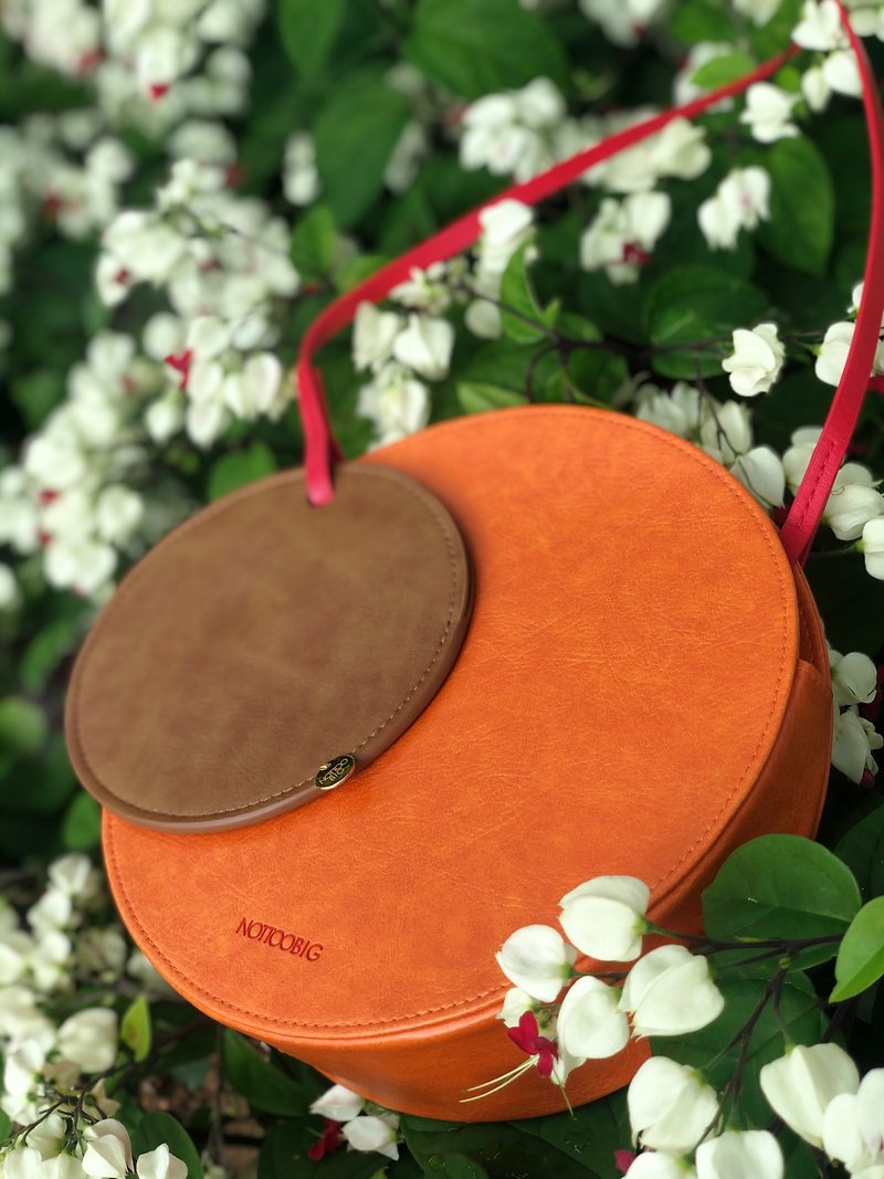 圆goodlook 侧背包 原创设计 小众品牌 橙X啡 - 侧背包/斜挎包 - 人造皮革 橘色
