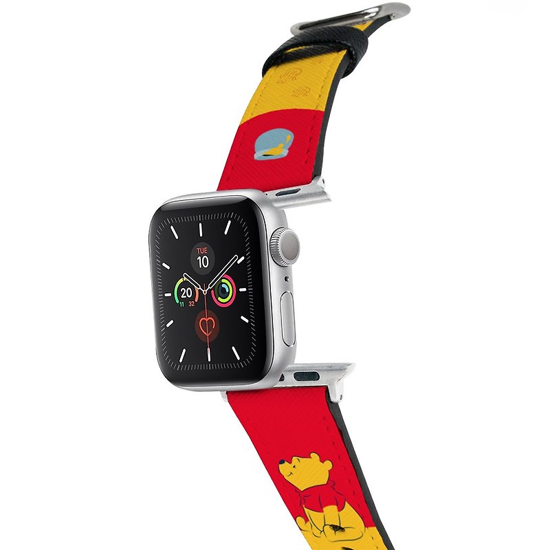 人造皮革 表带 红色 - 【Hong Man】迪士尼系列 Apple Watch 皮革表带 蜂蜜维尼