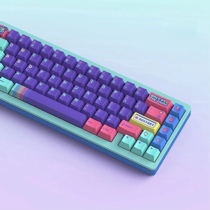 KeyTok 指尖文创 回到游戏键帽 热升华 PBT Cherry原厂高度 152键 - 电脑配件 - 其他金属 紫色