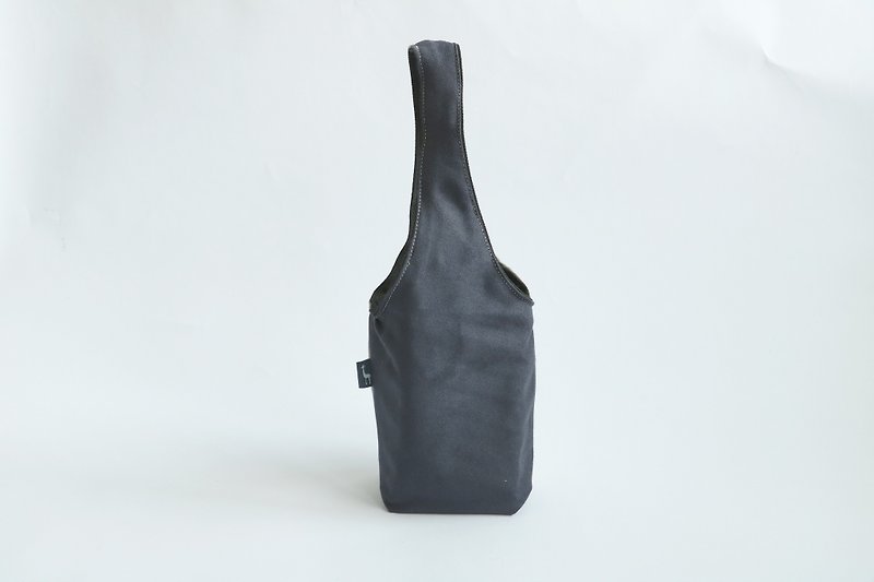 MaryWil麂皮双面环保杯套饮料提袋-灰色x深蓝 - 随行杯提袋/水壶袋 - 聚酯纤维 多色
