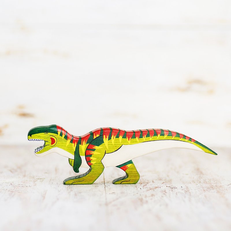 Wooden dinosaur T-rex toy Tyrannosaurus figurine Dangerous dinosaur toys