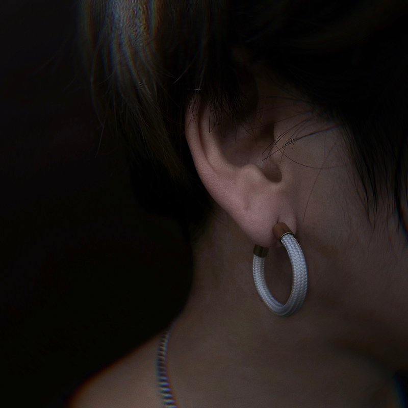 莫内系列 - Hoop earring | 环形耳环 - 耳环/耳夹 - 纯银 白色