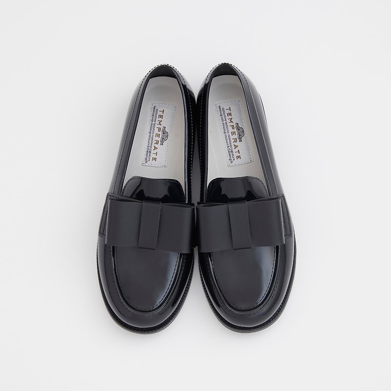 DECO (BLACK)  PVC LOAFER / RAIN SHOES リボンローファー - 雨鞋/雨靴 - 防水材质 黑色