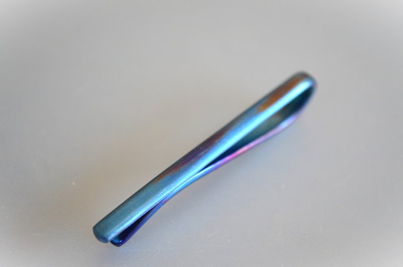 Titanium tie bar・純チタンネクタイピン=マットブルー5２mmC= - 领带/领带夹 - 其他金属 蓝色