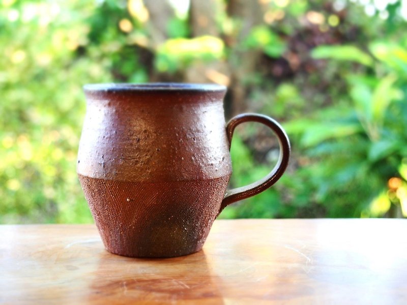 備前 コーヒーカップ(野草)　c9-001 - 咖啡杯/马克杯 - 陶 咖啡色