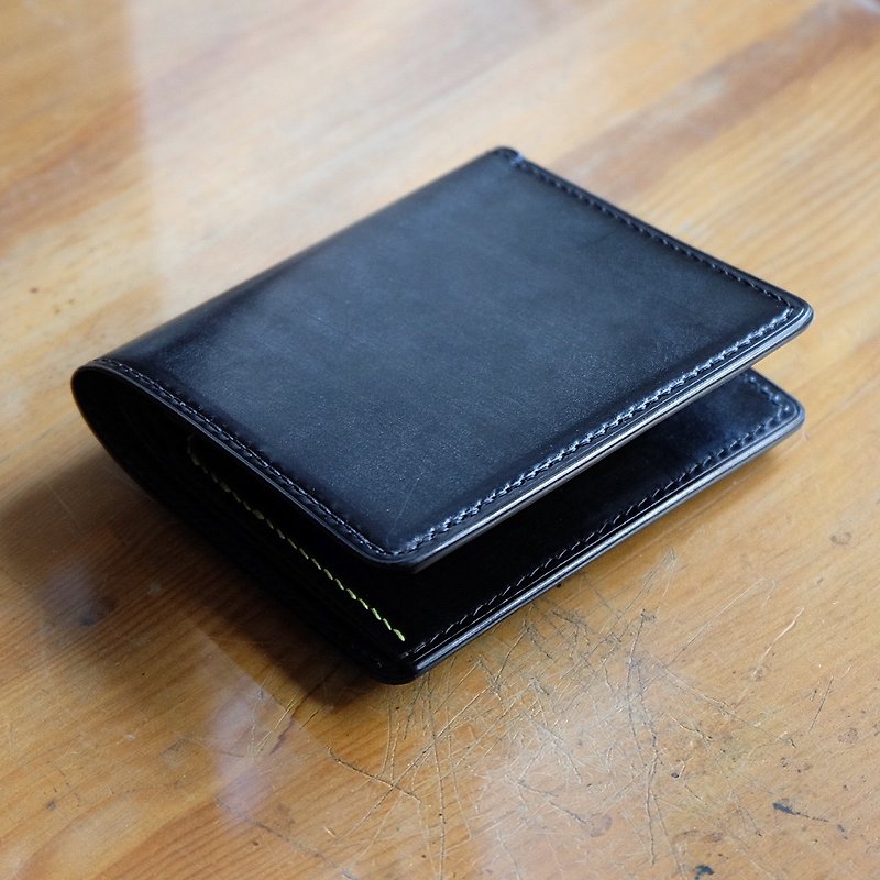 Mildy Hands - SV01 - 短夹 / 银包( Full UK Bridle Leather 马缰皮 ) - 皮夹/钱包 - 真皮 黑色