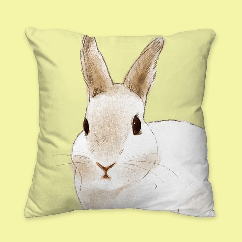 【我会永远爱你】经典款兔兔抱枕 动物抱枕/枕头/靠垫 - 枕头/抱枕 - 棉．麻 黄色