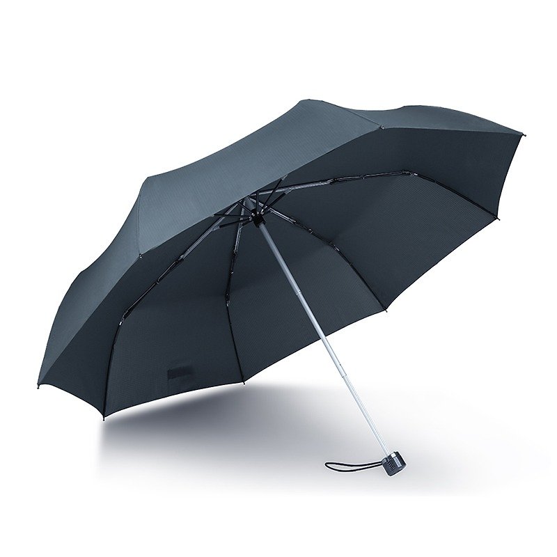 【德国kobold】抗UV防泼水遮阳三折伞-Lotus素格纹-冷灰 - 雨伞/雨衣 - 其他材质 灰色