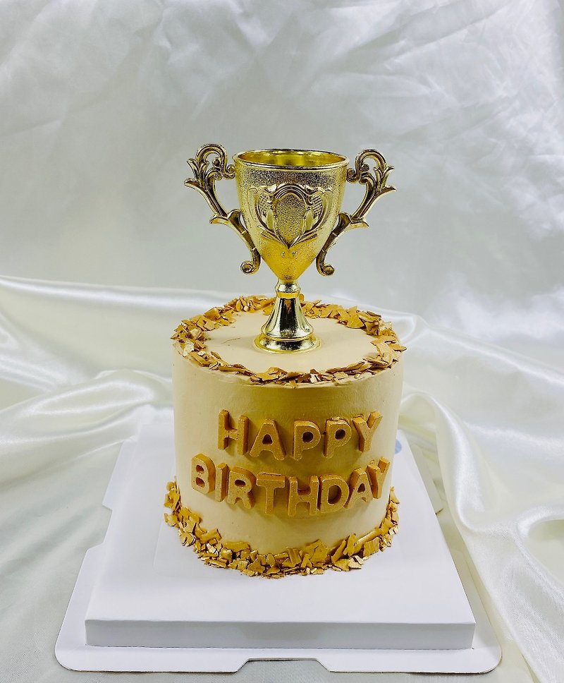 冠军翻糖蛋糕 生日蛋糕 定制 卡通 造型 升官 父亲节 4寸面交 - 蛋糕/甜点 - 新鲜食材 金色