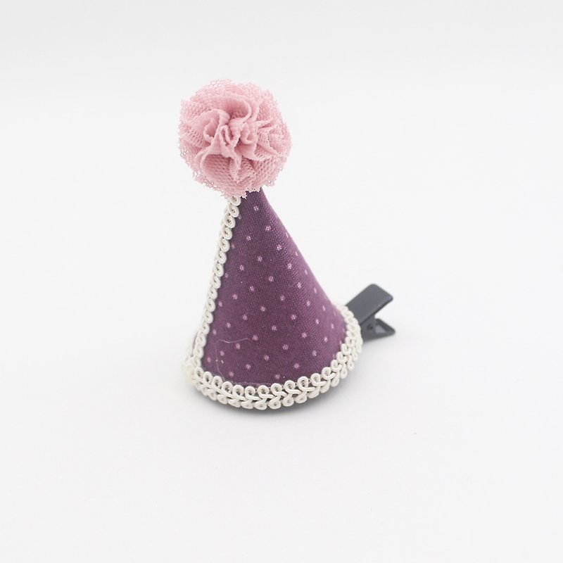 Baby dot cone hat hairclip,happybirthday,party,party hat,cone hat, - 婴儿饰品 - 聚酯纤维 紫色