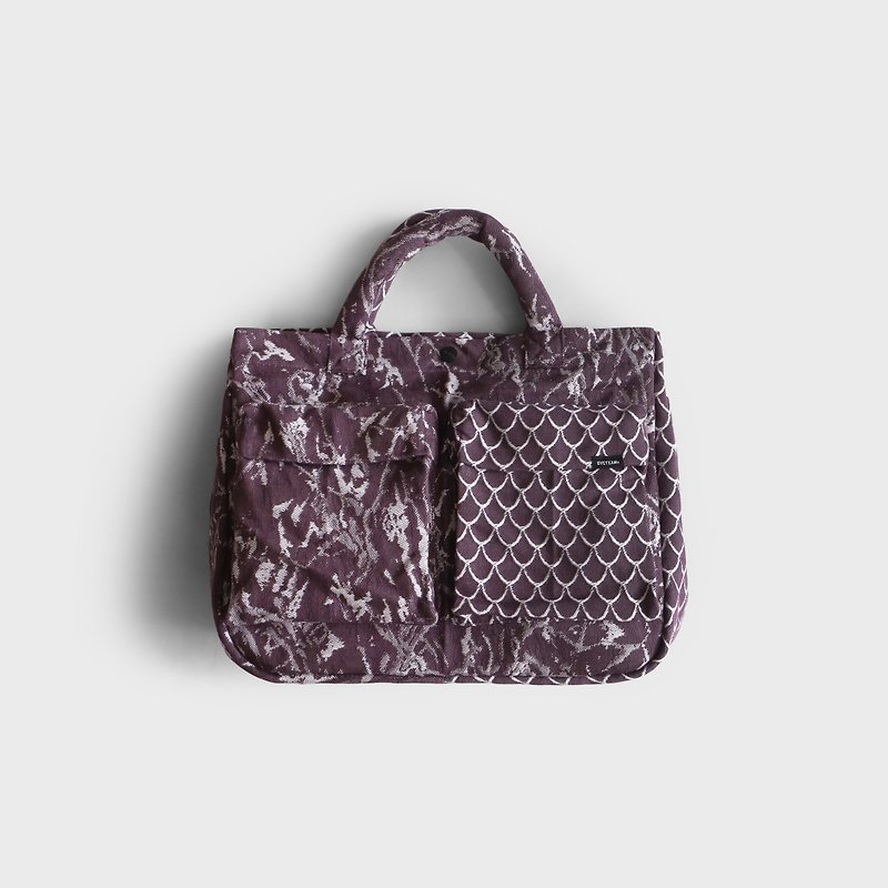 DYCTEAM - Jacquard denim handbag (purple) - 手提包/手提袋 - 其他材质 紫色