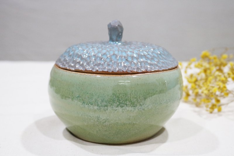 橡树果实陶罐 - 花瓶/陶器 - 陶 绿色