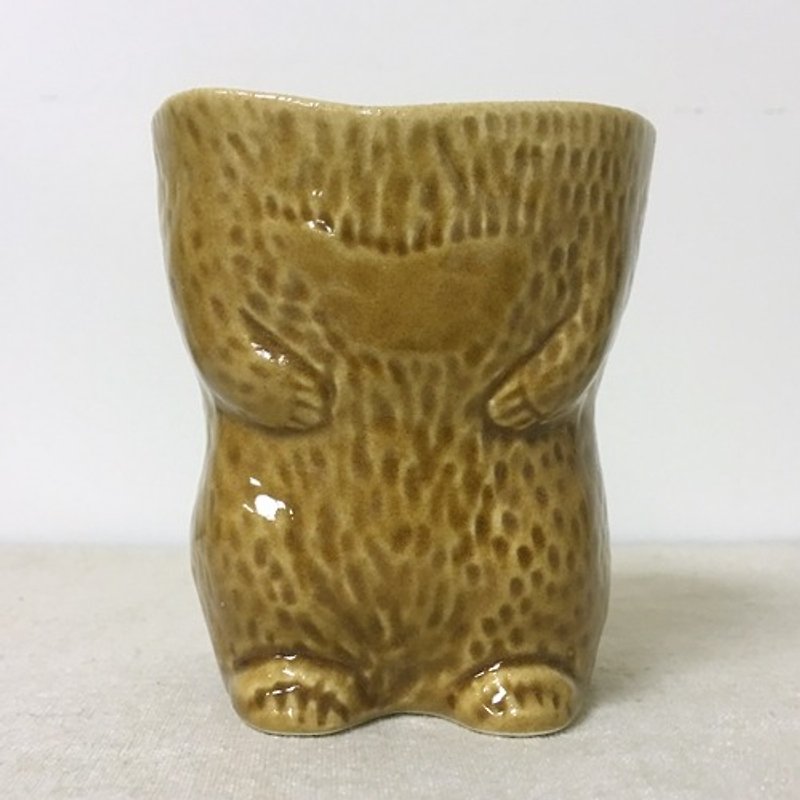 仓敷意匠计画室 KIYATA动物毛皮置物杯【熊熊-褐色(95702-02)】 - 收纳用品 - 其他材质 咖啡色