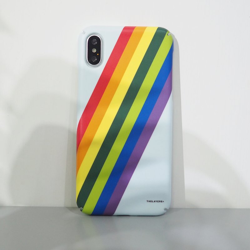 LOVE WINS | 彩虹粉蓝斜纹定制全包边MagSafe磁吸iPhone 15手机壳 - 手机壳/手机套 - 塑料 多色