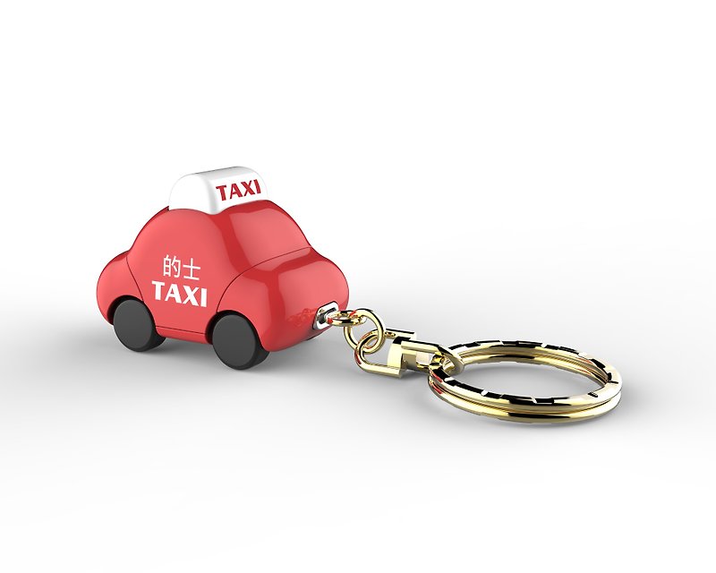 萌小车钥匙圈-香港红Taxi (圣诞节礼物) - 钥匙链/钥匙包 - 塑料 红色