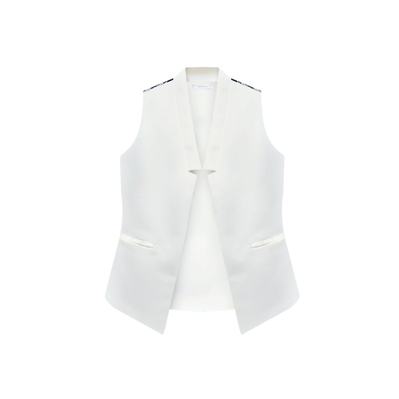 Wide Cut Vest (Size M) - 女装休闲/机能外套 - 其他材质 白色