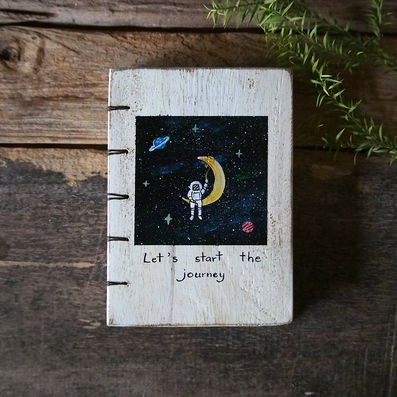 I'm free in my space. Notebook Handmade notebook Diary 筆記本 journal - 笔记本/手帐 - 木头 白色
